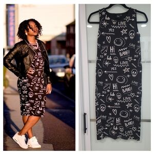 Asos Sleeveless Graffiti Bodycon Dress